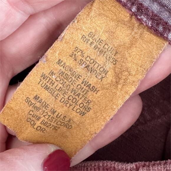 VTG Blue Cult corduroy pants Women's Sz 30 30x33 Mauve low rise bootcut Y2K USA - Picture 7 of 16